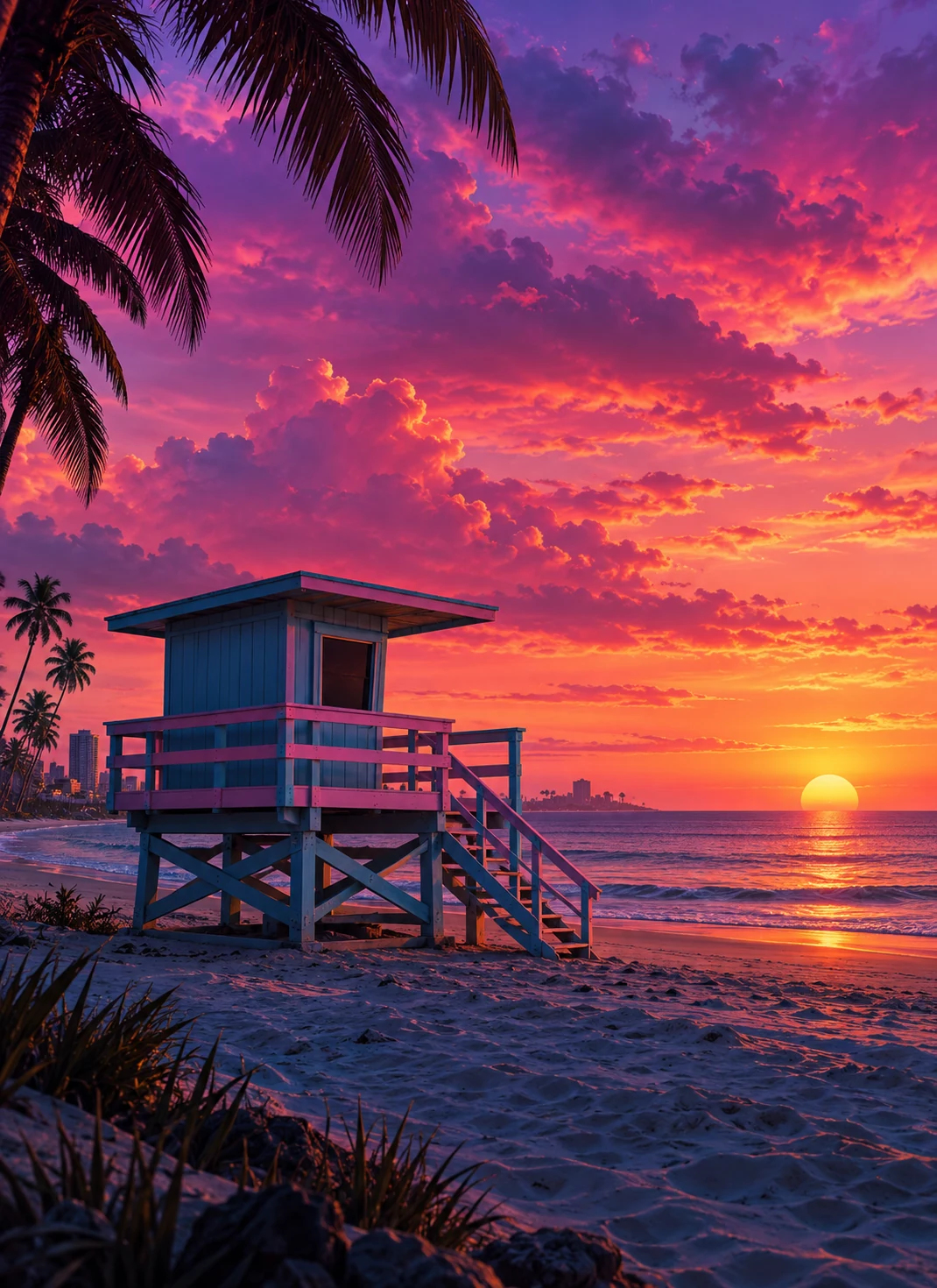 Sunset coast · concept illustration